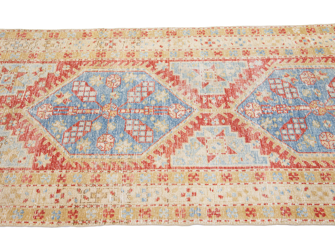 Antique Heriz Runner Rug 3 X 11