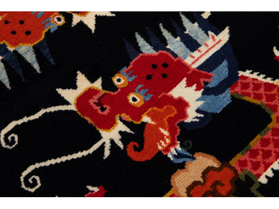 Vintage Peking Chinese Wool Rug 3 X 7