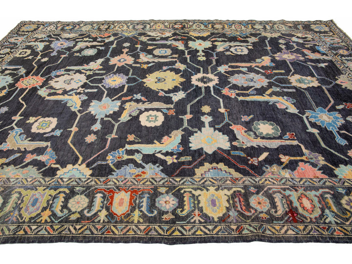 Modern Oushak Wool Rug 10 X 14