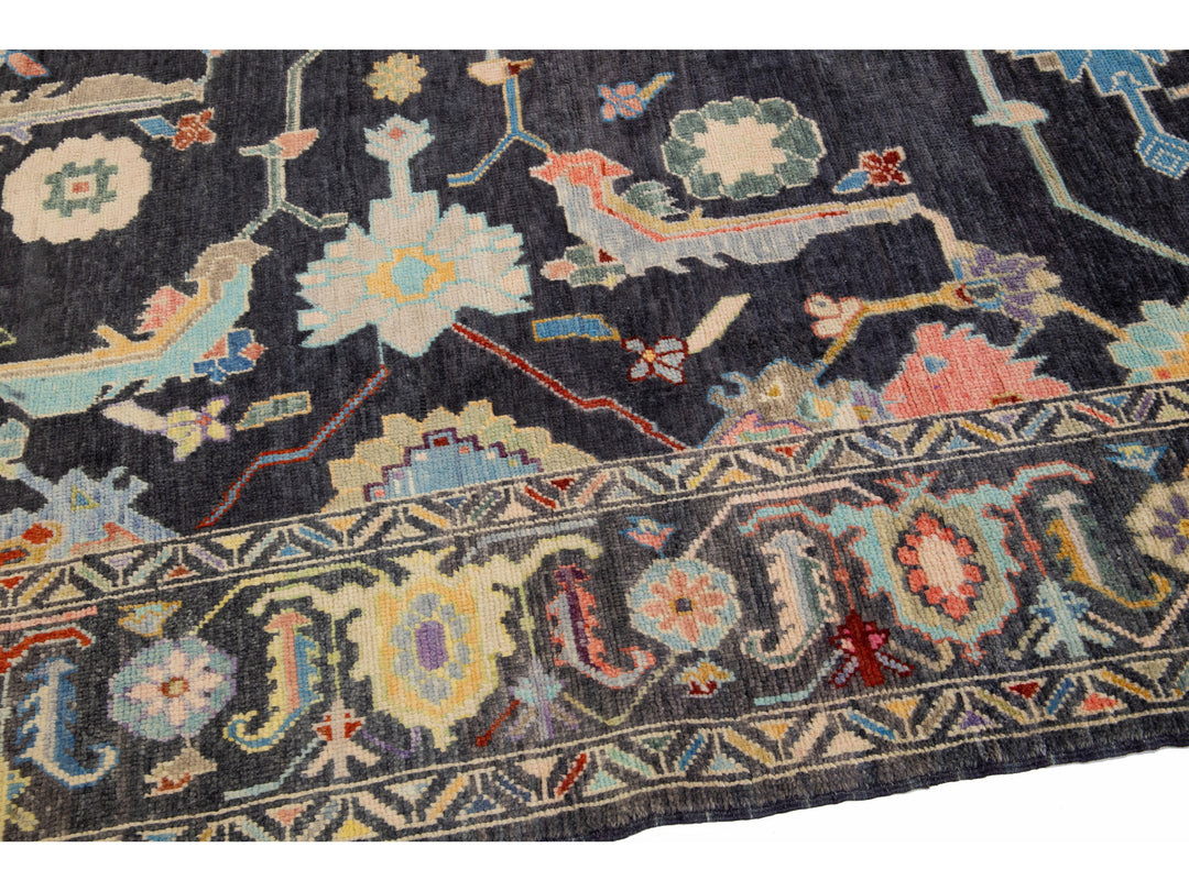 Modern Oushak Wool Rug 10 X 14