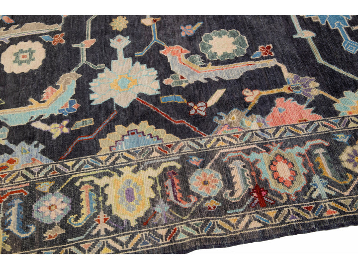 Modern Oushak Wool Rug 10 X 14