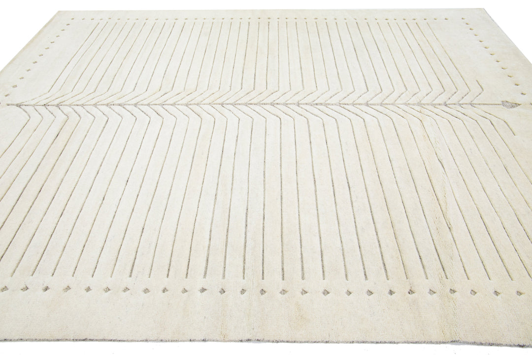 Modern Moroccan Wool Rug 9 X 12