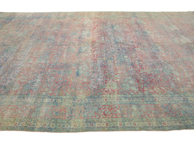 Antique Kerman Wool Rug 12 X 21