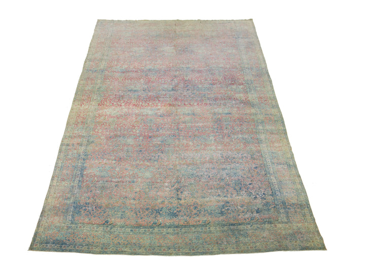 Antique Kerman Wool Rug 12 X 21