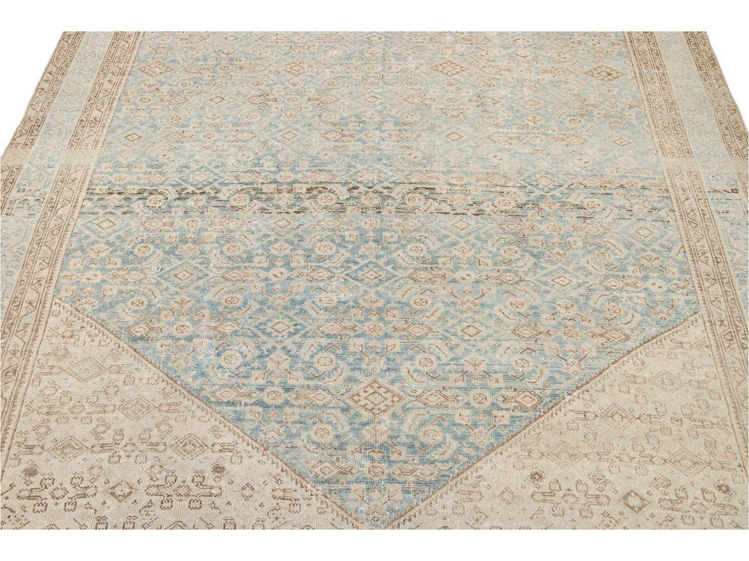Vintage Persian Malayer Wool Runner 7 X 16