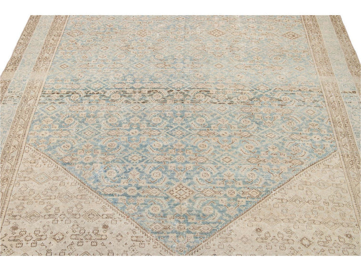 Vintage Persian Malayer Wool Runner 7 X 16