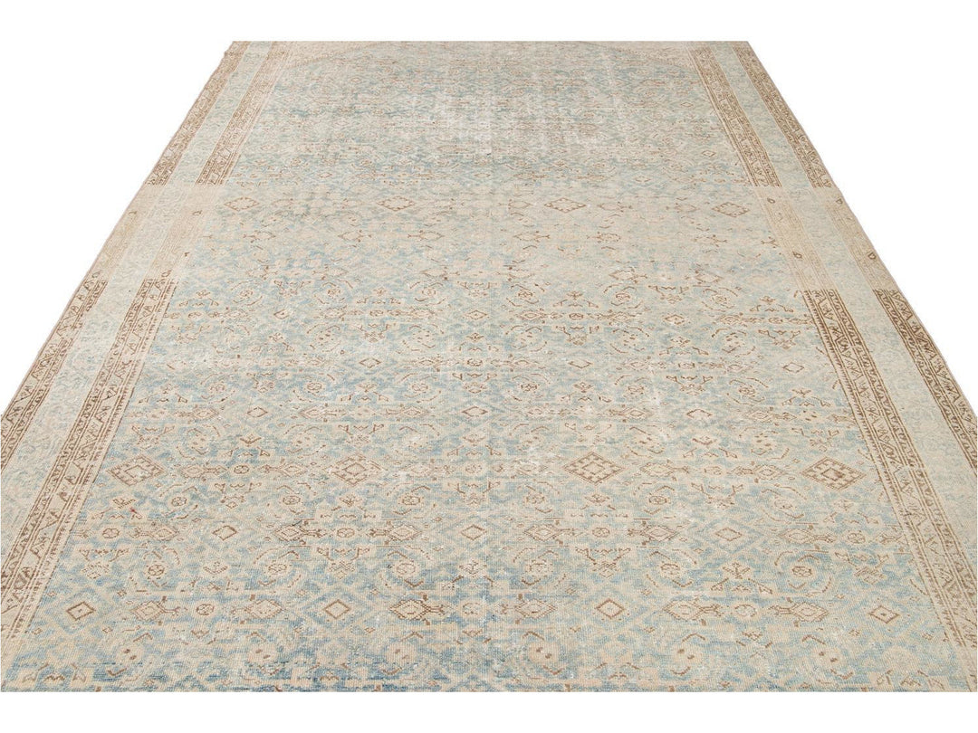 Vintage Persian Malayer Wool Runner 7 X 16