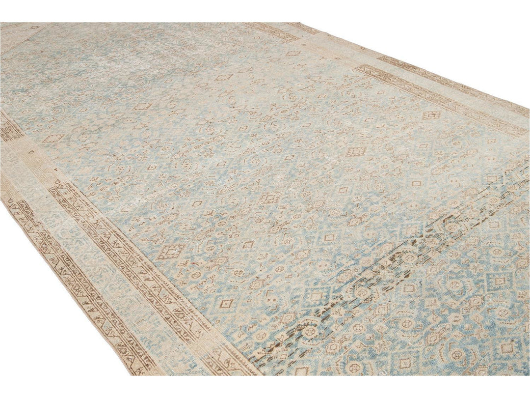 Vintage Persian Malayer Wool Runner 7 X 16