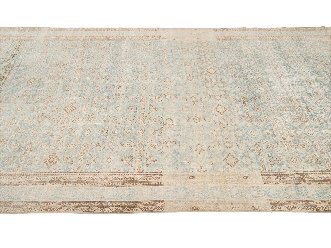 Vintage Persian Malayer Wool Runner 7 X 16