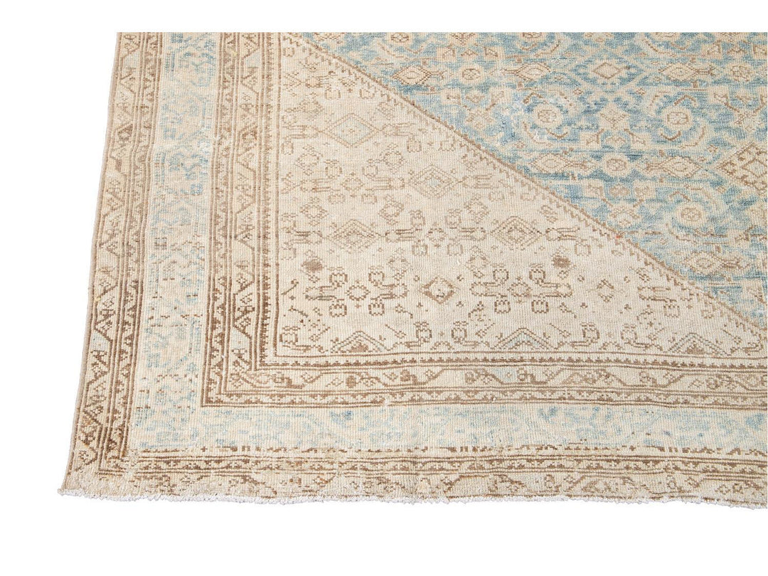 Vintage Persian Malayer Wool Runner 7 X 16