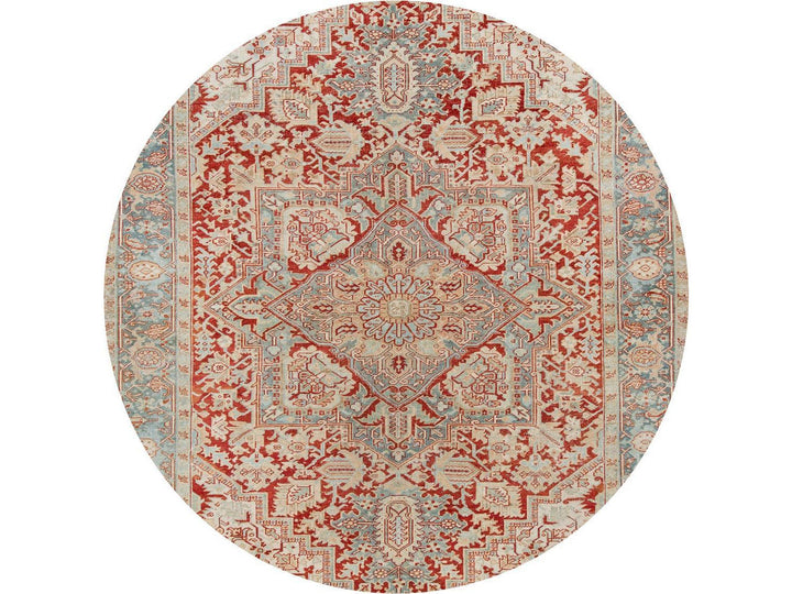 Vintage Persian Heriz Room Size Wool Rug 8 X 11