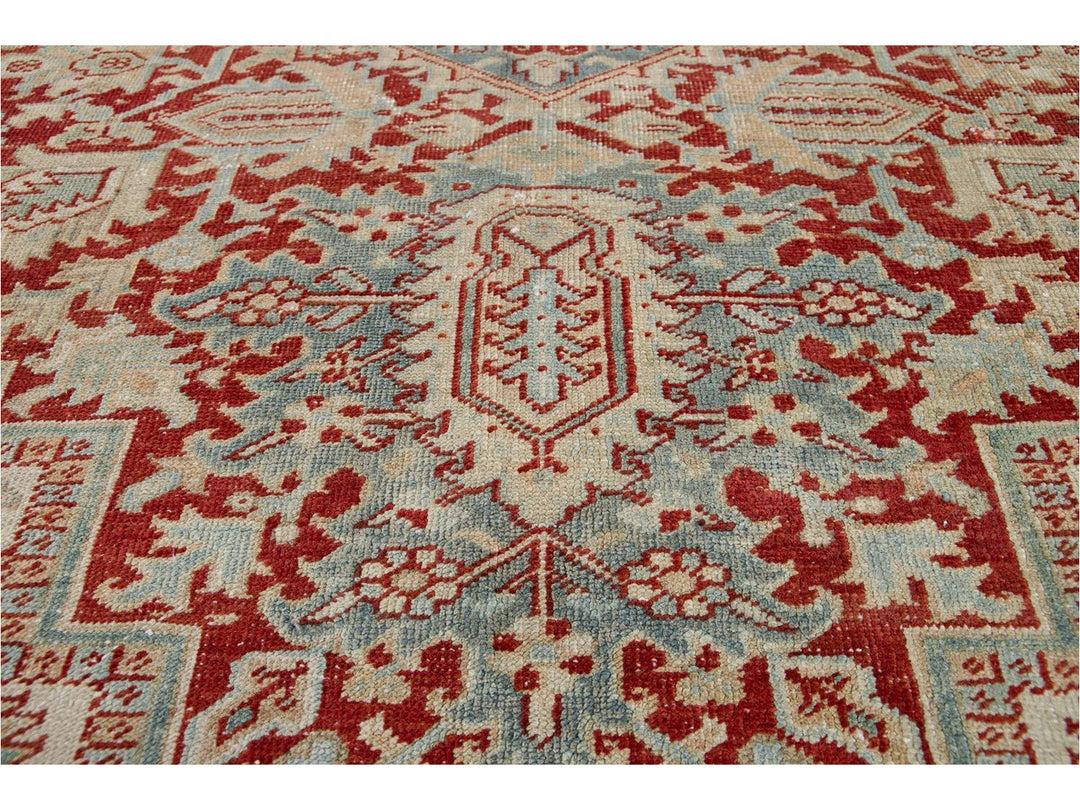 Vintage Persian Heriz Room Size Wool Rug 8 X 11
