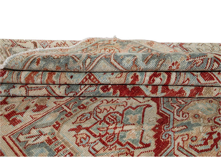 Vintage Persian Heriz Room Size Wool Rug 8 X 11