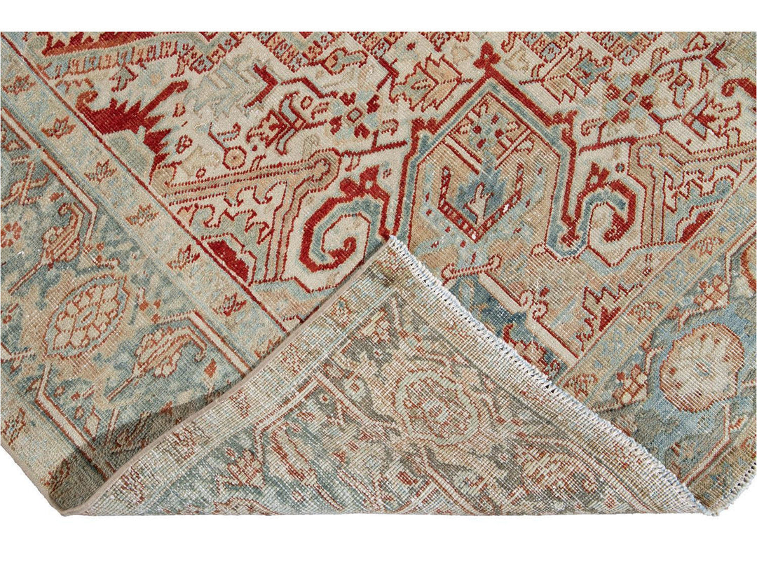Vintage Persian Heriz Room Size Wool Rug 8 X 11