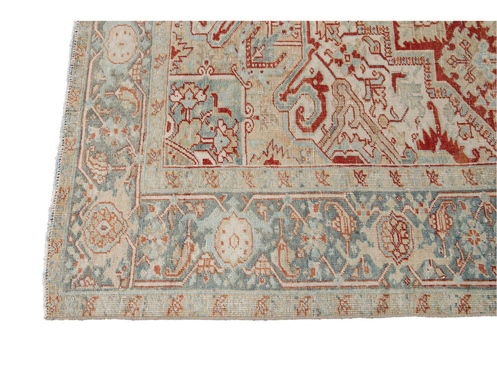 Vintage Persian Heriz Room Size Wool Rug 8 X 11