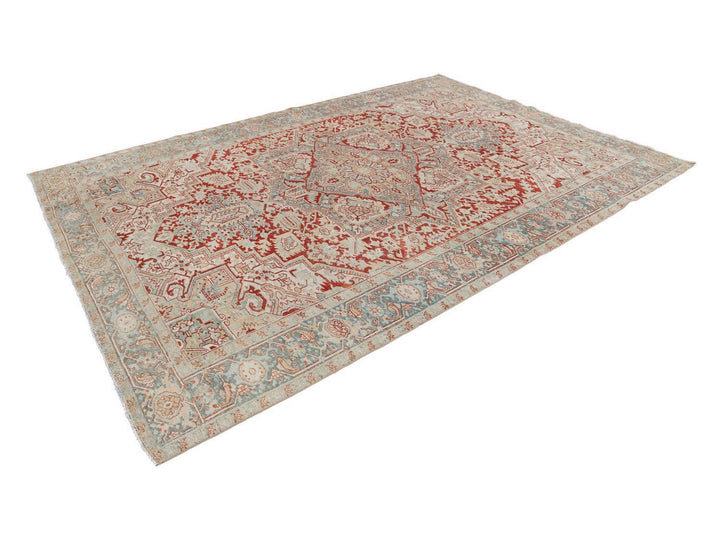 Vintage Persian Heriz Room Size Wool Rug 8 X 11