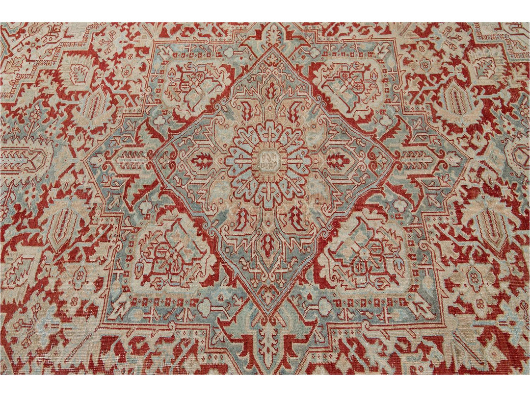 Vintage Persian Heriz Room Size Wool Rug 8 X 11