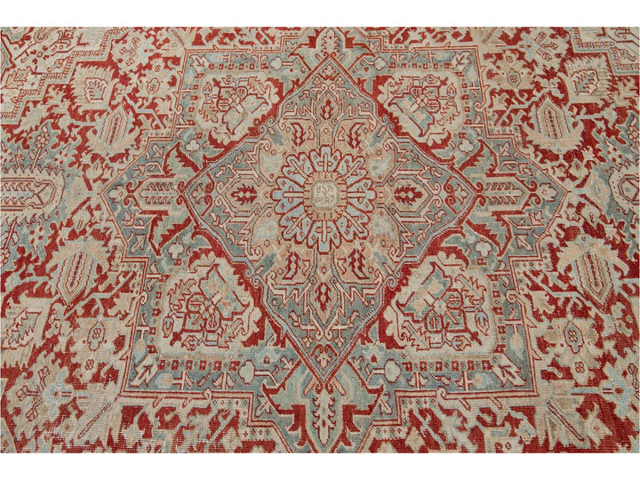 Vintage Persian Heriz Room Size Wool Rug 8 X 11