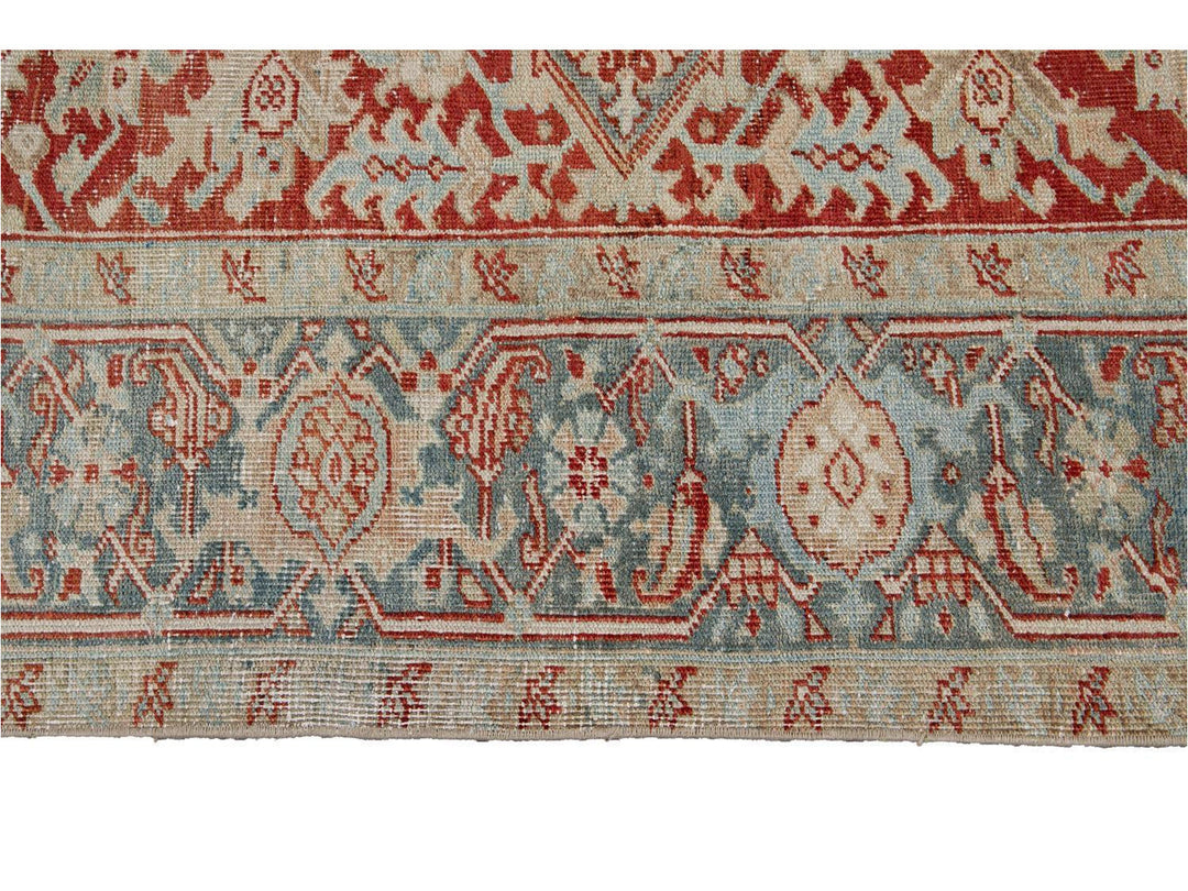 Vintage Persian Heriz Room Size Wool Rug 8 X 11