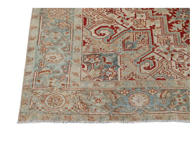 Vintage Persian Heriz Room Size Wool Rug 8 X 11