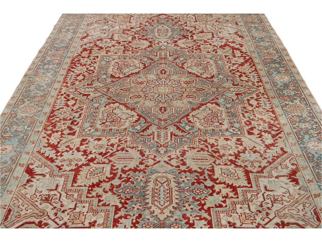 Vintage Persian Heriz Room Size Wool Rug 8 X 11