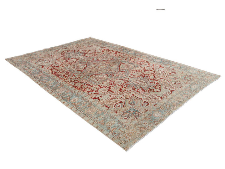 Vintage Persian Heriz Room Size Wool Rug 8 X 11
