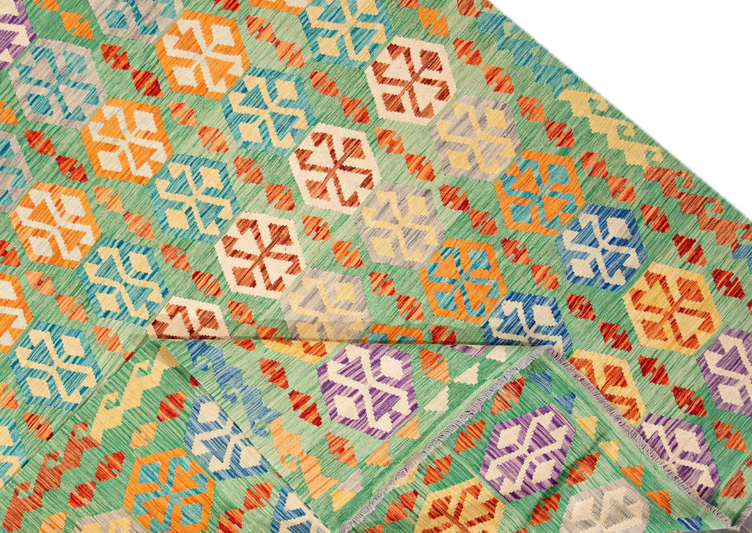 Modern Flatweave Kilim Wool Rug 8 X 12