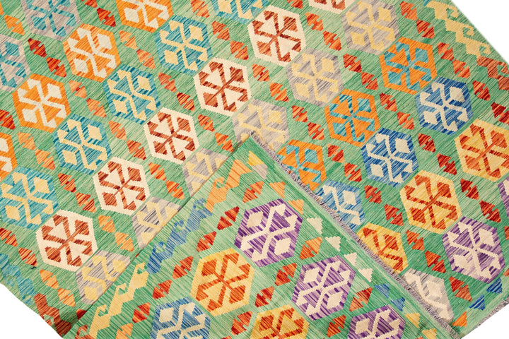 Modern Flatweave Kilim Wool Rug 8 X 12