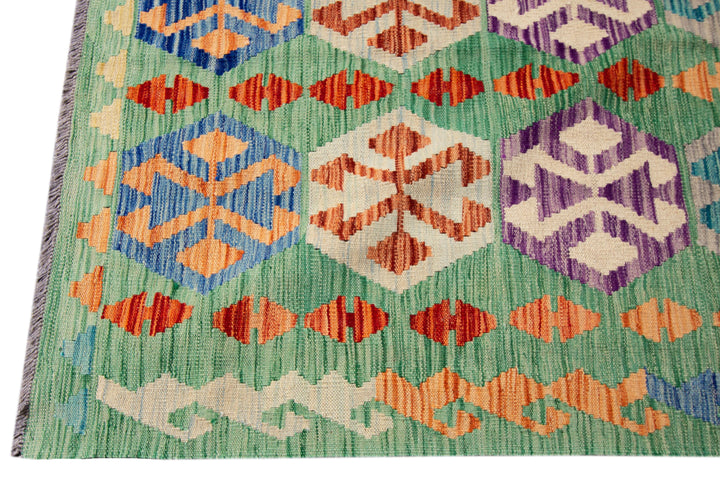 Modern Flatweave Kilim Wool Rug 8 X 12