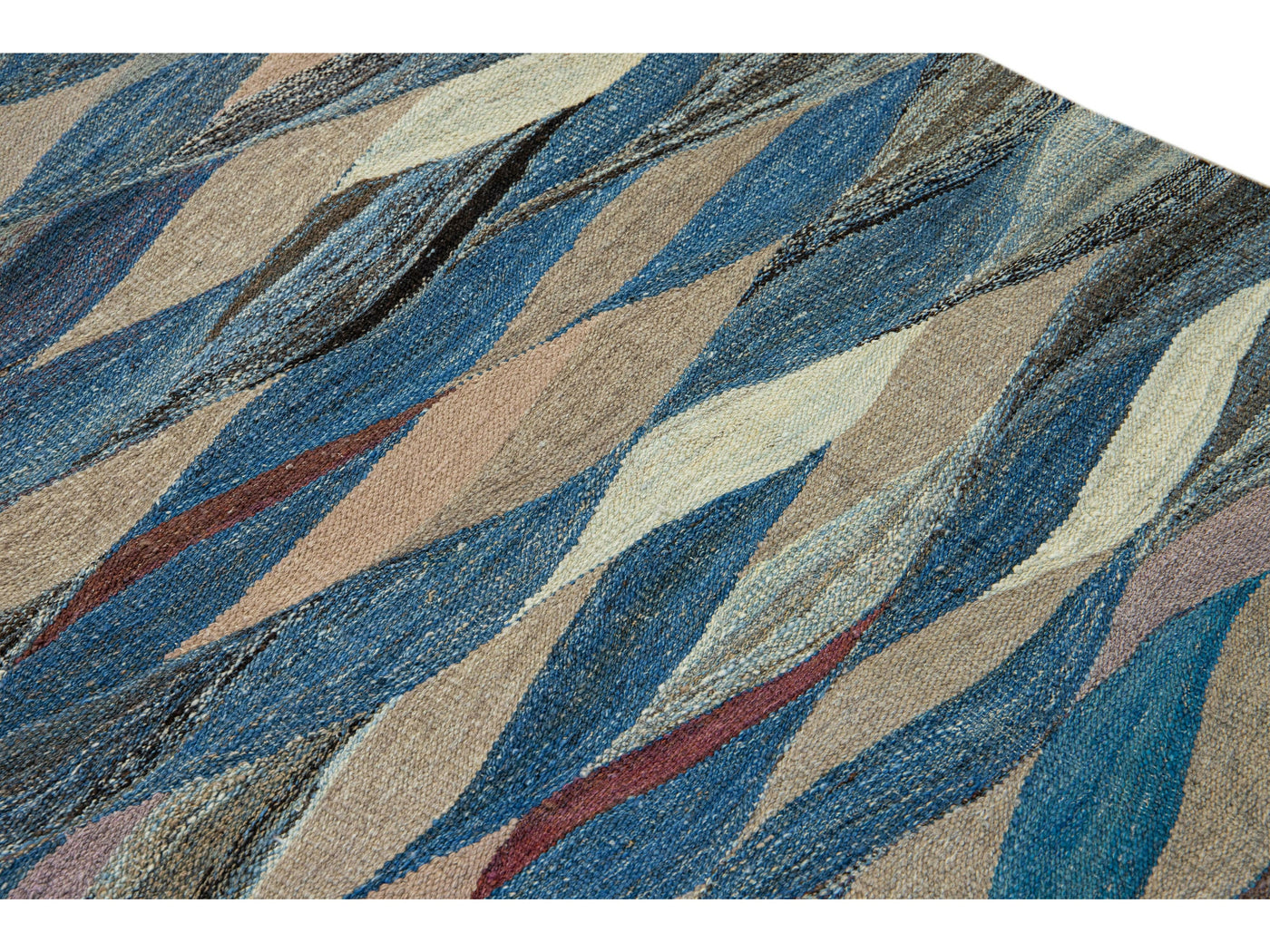 Modern Striped Kilim Wool Rug 12 X 15