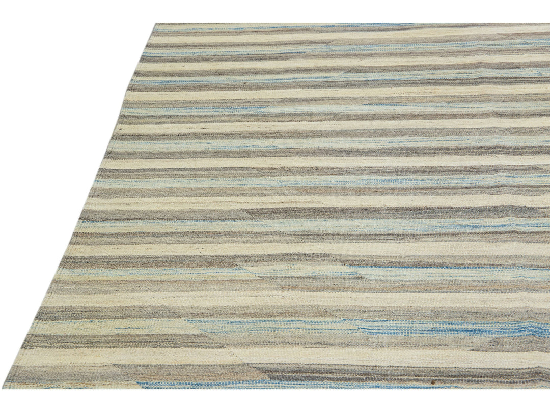 Modern Abstract Kilim Wool Rug 13 X 16