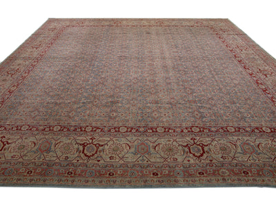 Antique Tabriz Wool Rug 14 X 14