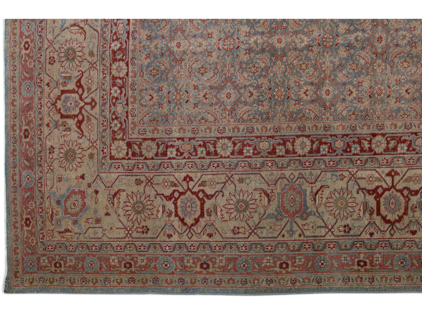 Antique Tabriz Wool Rug 14 X 14