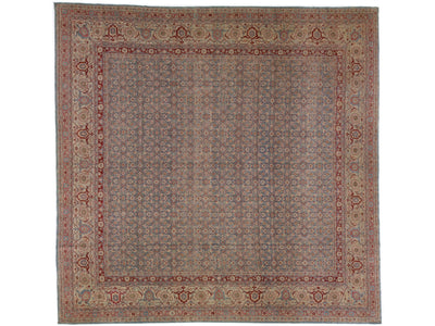 Antique Tabriz Wool Rug 14 X 14