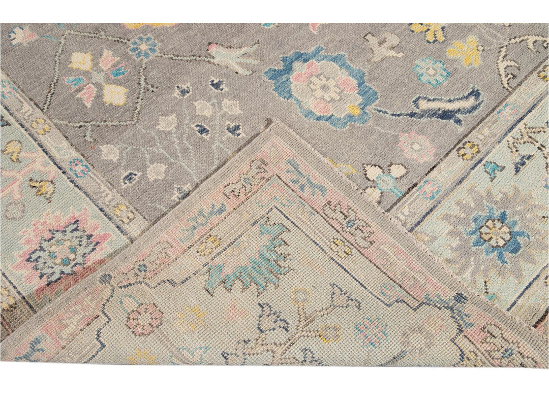 Modern Oushak Wool Rug 9 X 12