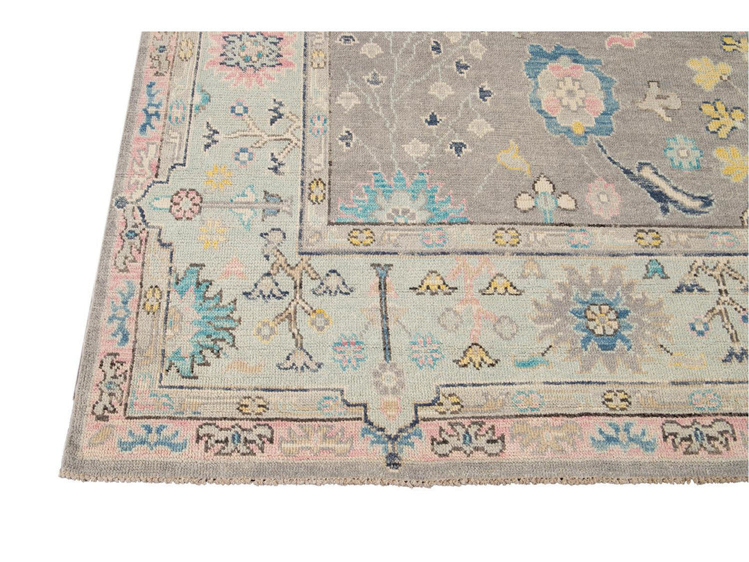 Modern Oushak Wool Rug 9 X 12