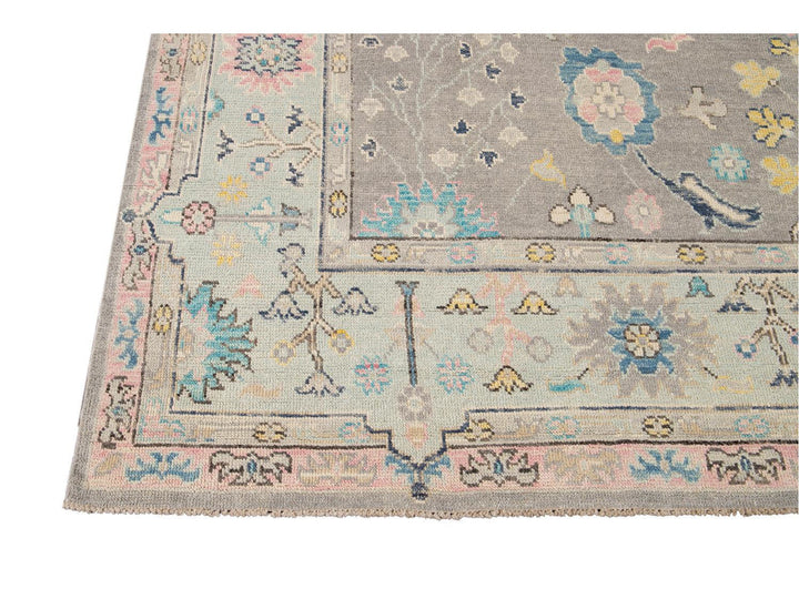 Modern Oushak Wool Rug 9 X 12