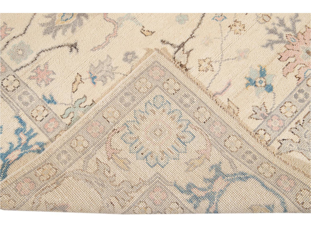 Modern Oushak Square Wool Rug 8 X 8