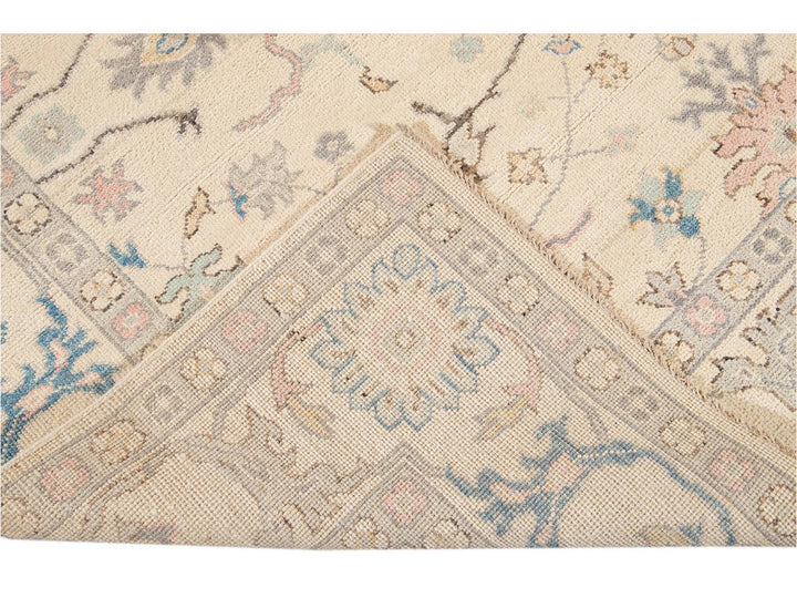 Modern Oushak Square Wool Rug 8 X 8