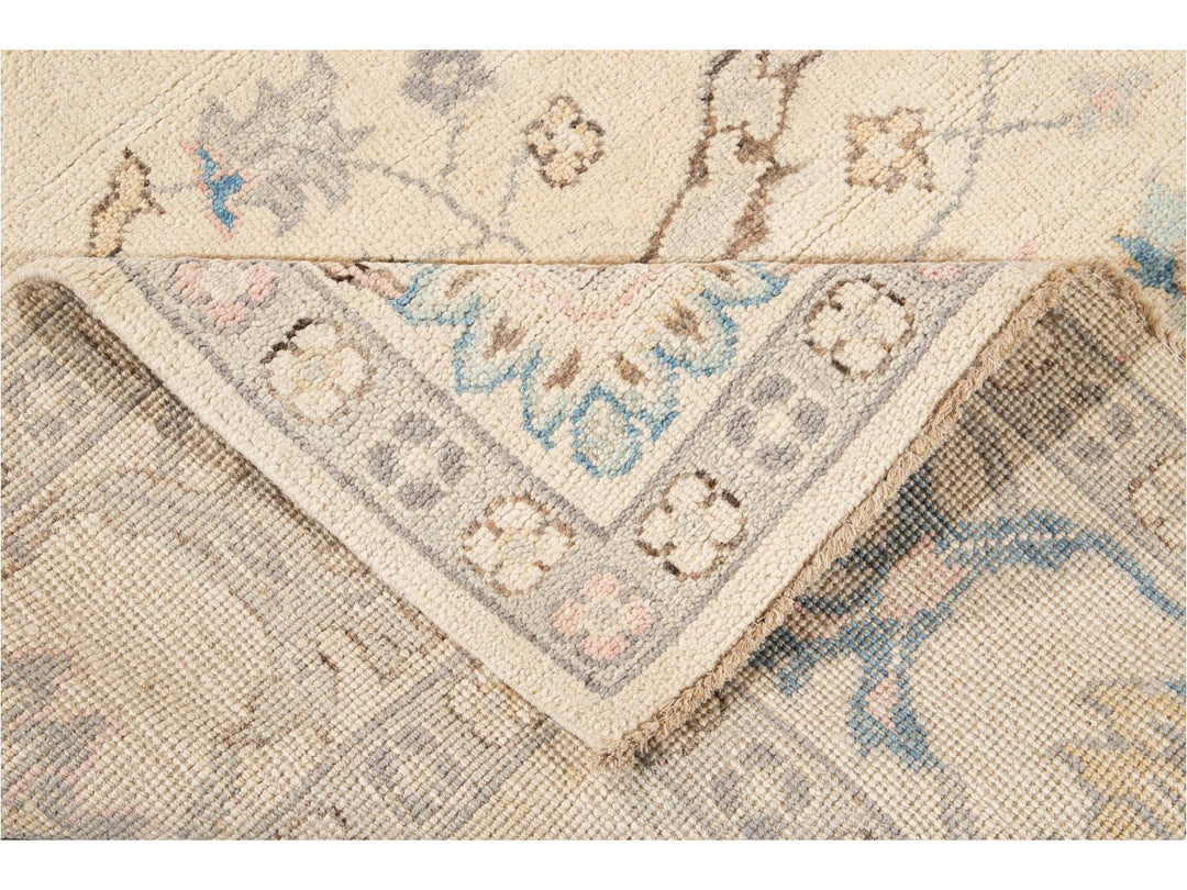 Modern Oushak Square Wool Rug 8 X 8