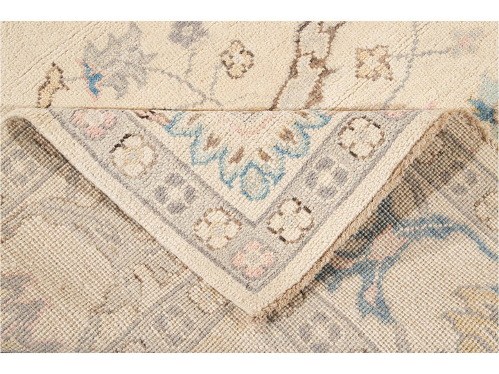 Modern Oushak Square Wool Rug 8 X 8