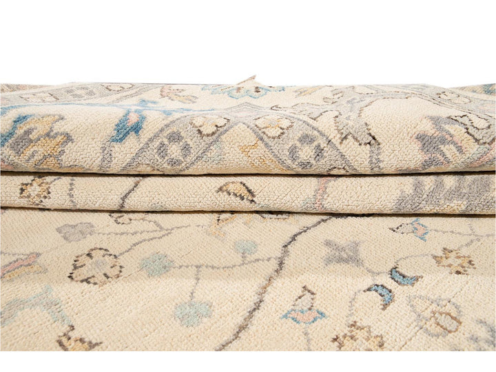Modern Oushak Square Wool Rug 8 X 8