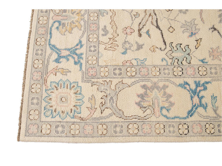 Modern Oushak Square Wool Rug 8 X 8