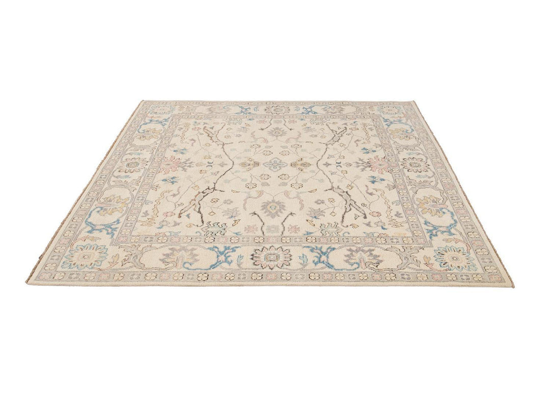 Modern Oushak Square Wool Rug 8 X 8
