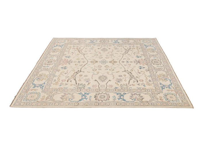 Modern Oushak Square Wool Rug 8 X 8