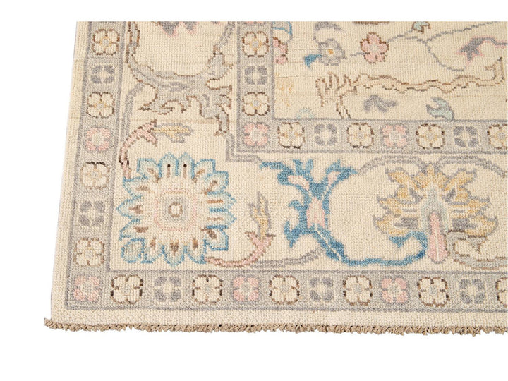 Modern Oushak Square Wool Rug 8 X 8