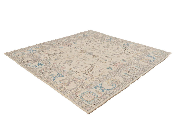 Modern Oushak Square Wool Rug 8 X 8