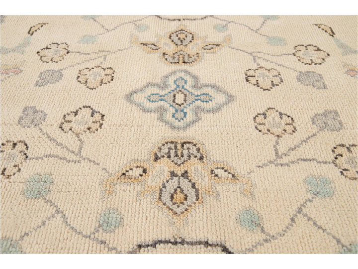 Modern Oushak Square Wool Rug 8 X 8