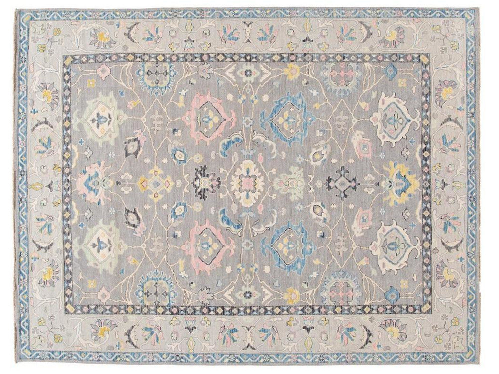 Modern Oushak Wool Rug 9 X 12