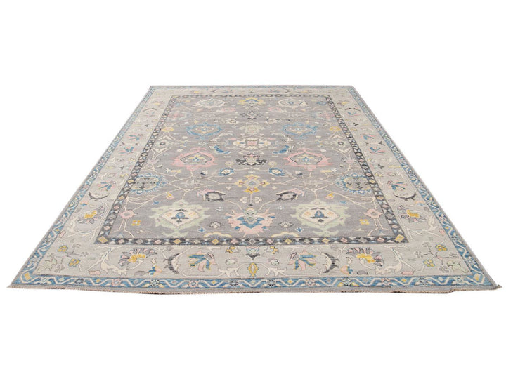 Modern Oushak Wool Rug 9 X 12